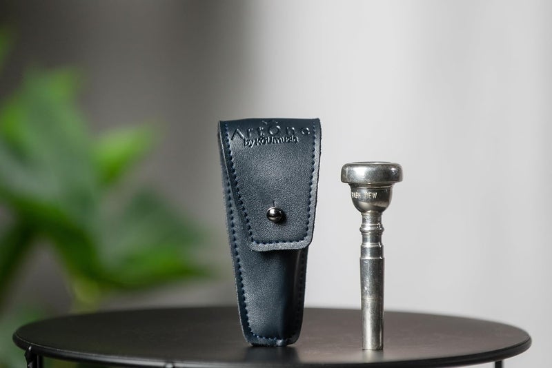 Artone Trumpet MOUTHPIECE POUCH. Single holder for trumpet mouthpieces, crafted from Faux leather case. Protective mouthpiece bag Secure storage. Gift for trumpeter. Trumpet accessories (Blue, Pouch Single) - Image 4